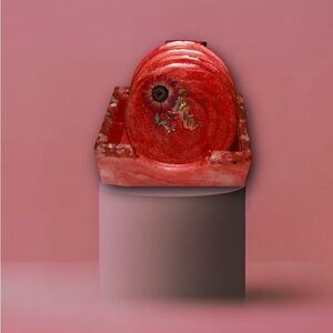 Resin Floral Pink Coaster Set